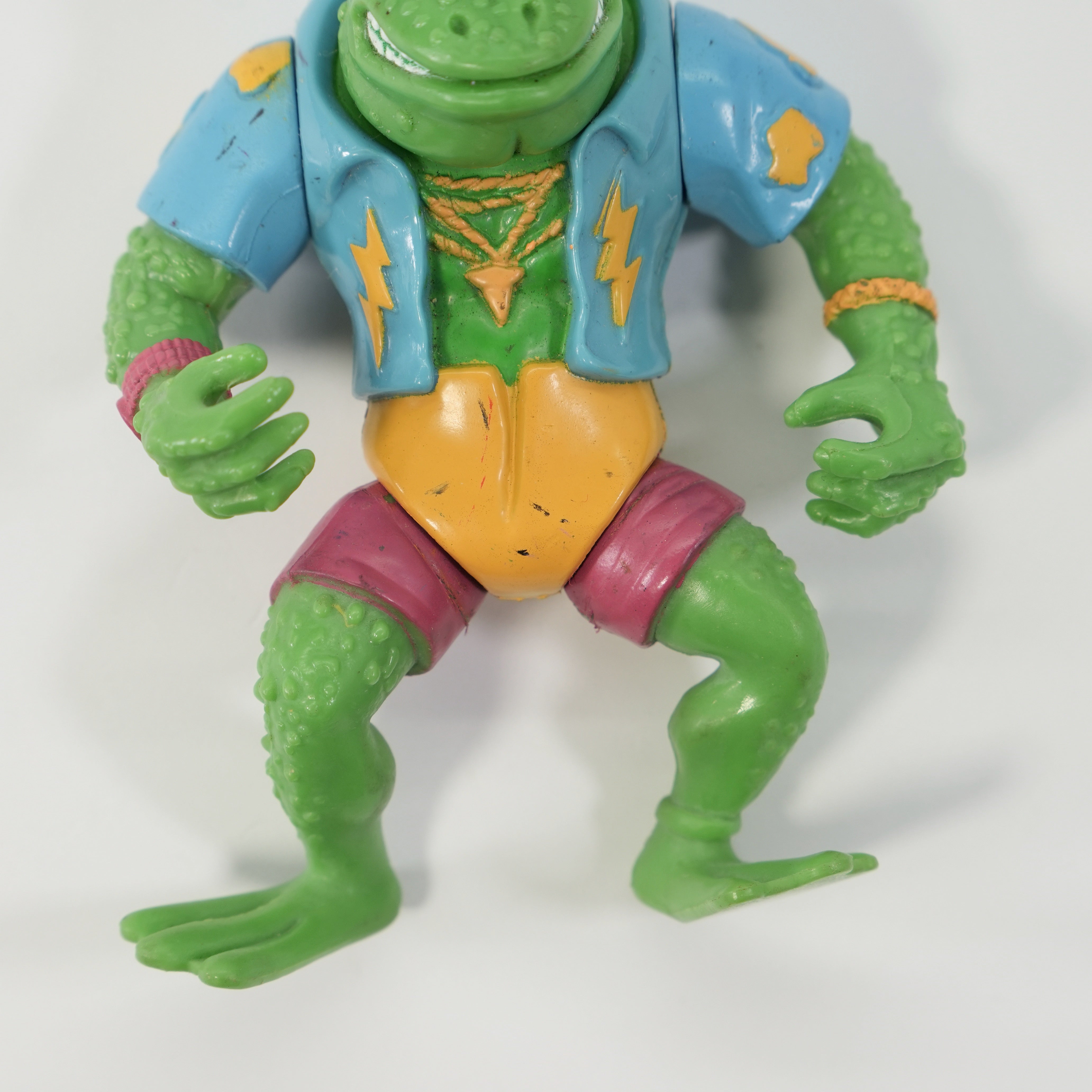 1989 Genghis Frog TMNT Complete with Figure, Accessories, and Full Cardback